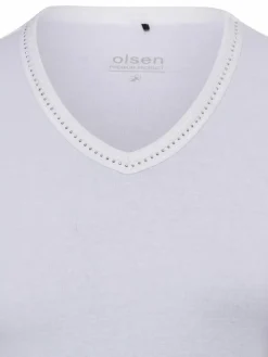 Olsen Shirts & Tops<Damen Langarmshirt - Edda weiß uni