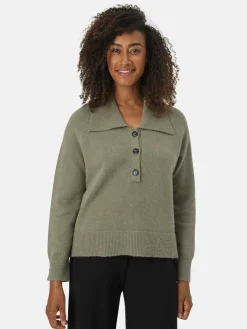 Masai Pullover & Strickjacken<Damen Langarm-Strickpullover grau uni