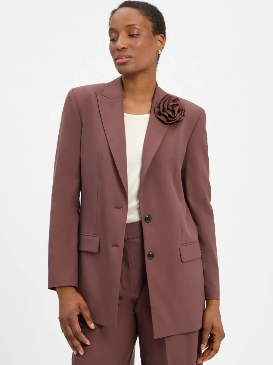 HUGO Blazer<Damen Lang-Blazer - Arosea nougat uni