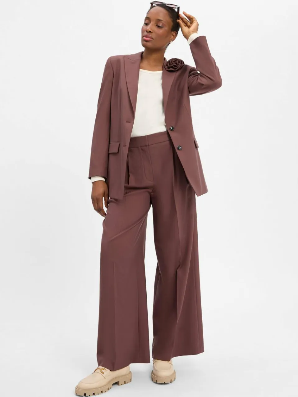 HUGO Blazer<Damen Lang-Blazer - Arosea nougat uni