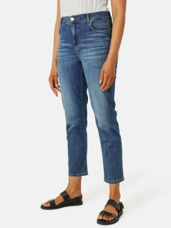 Masai Jeans<Damen Lange Boyfriend-Hose blau uni
