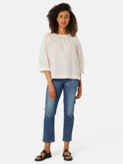 Masai Jeans<Damen Lange Boyfriend-Hose blau uni