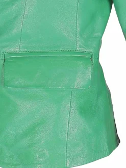 Maze Jacken & Westen<Damen Lederblazer grün uni