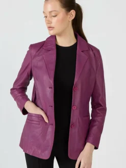 Damen JCC Jacken & Westen>Damen Lederblazer