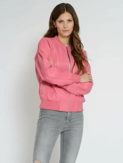Maze Jacken & Westen<Damen Lederblouson pink uni
