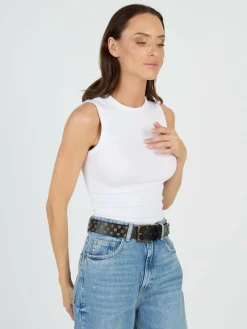 JCC Gürtel & Hosenträger<Damen Ledergürtel schwarz bedruckt