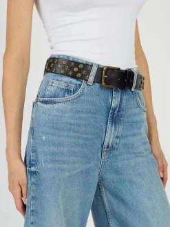 JCC Gürtel & Hosenträger<Damen Ledergürtel schwarz bedruckt