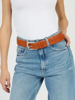 JCC Gürtel & Hosenträger<Damen Ledergürtel orange uni