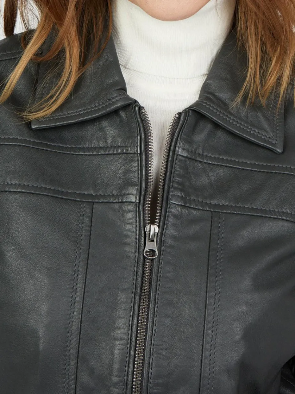 Damen JCC Jacken & Westen>Damen Lederjacke