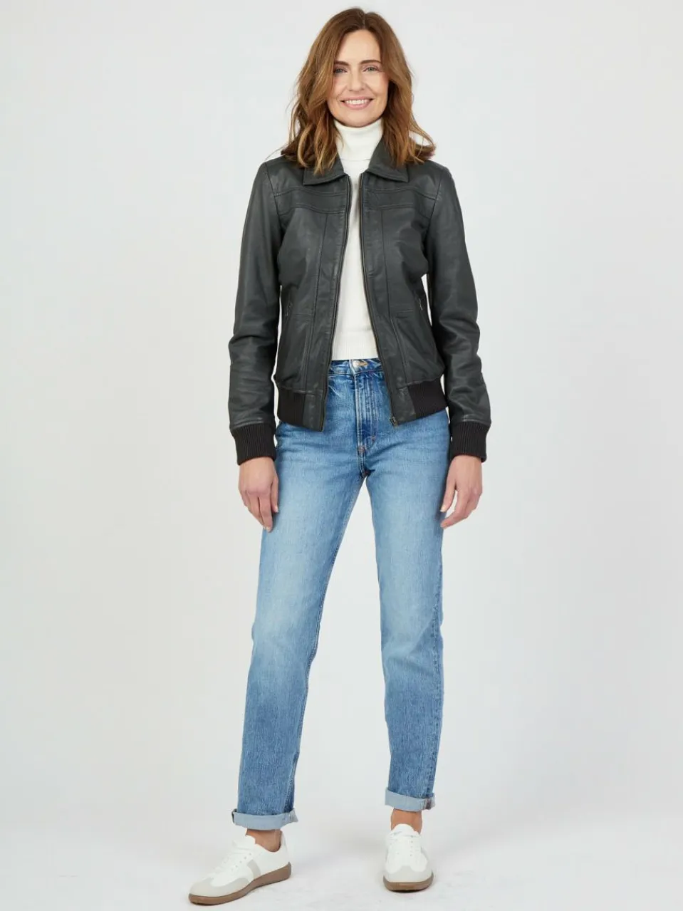 Damen JCC Jacken & Westen>Damen Lederjacke