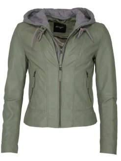 Maze Blazer<Damen Lederjacke grün uni
