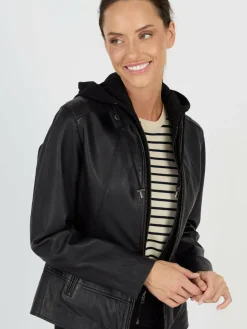 Damen JCC Jacken & Westen>Damen Lederjacke