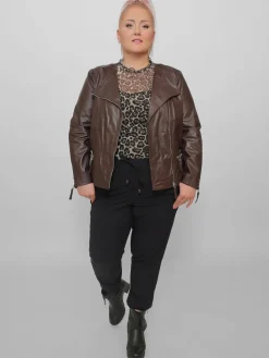 JCC Jacken & Westen<Damen Lederjacke bordeaux uni