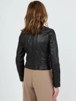 JCC Jacken & Westen<Damen Lederjacke schwarz uni