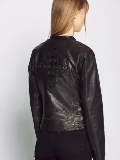 Mustang Jacken & Westen<Damen Lederjacke schwarz uni