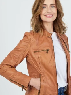 JCC Jacken & Westen<Damen Lederjacke kastanie uni