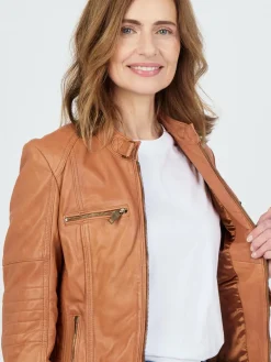 JCC Jacken & Westen<Damen Lederjacke kastanie uni