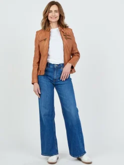 JCC Jacken & Westen<Damen Lederjacke kastanie uni