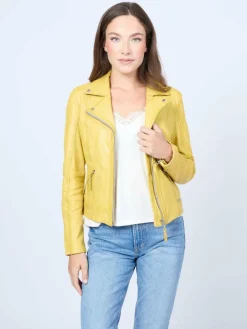 Mustang Jacken & Westen<Damen Lederjacke gelb uni