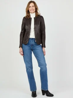 JCC Jacken & Westen<Damen Lederjacke braun uni