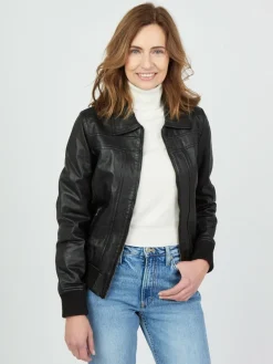 JCC Jacken & Westen<Damen Lederjacke schwarz uni