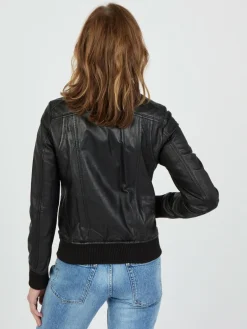 JCC Jacken & Westen<Damen Lederjacke schwarz uni