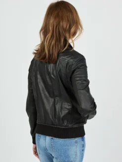 JCC Jacken & Westen<Damen Lederjacke schwarz uni