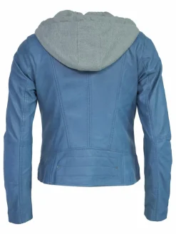 Maze Blazer|Jacken & Westen<Damen Lederjacke blau uni