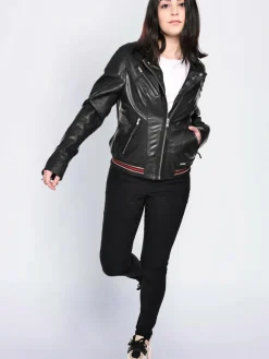 Mustang Jacken & Westen<Damen Lederjacke schwarz uni