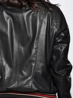 Mustang Jacken & Westen<Damen Lederjacke schwarz uni