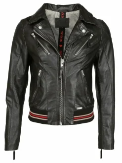Mustang Jacken & Westen<Damen Lederjacke schwarz uni