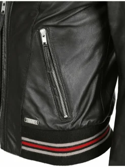 Mustang Jacken & Westen<Damen Lederjacke schwarz uni