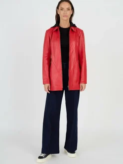 JCC Jacken & Westen<Damen Lederjacke rot uni