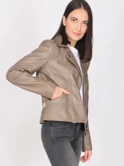 Maze Jacken & Westen<Damen Lederjacke taupe uni