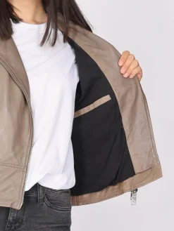 Maze Jacken & Westen<Damen Lederjacke taupe uni