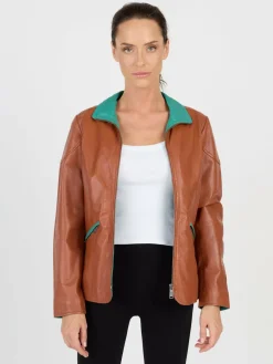 Damen JCC Jacken & Westen>Damen Lederjacke