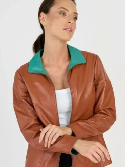 Damen JCC Jacken & Westen>Damen Lederjacke