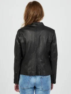 JCC Jacken & Westen<Damen Lederjacke schwarz uni