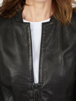 JCC Jacken & Westen<Damen Lederjacke schwarz uni