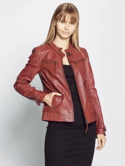 Mustang Jacken & Westen<Damen Lederjacke rot uni