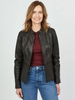 Damen JCC Jacken & Westen>Damen Lederjacke