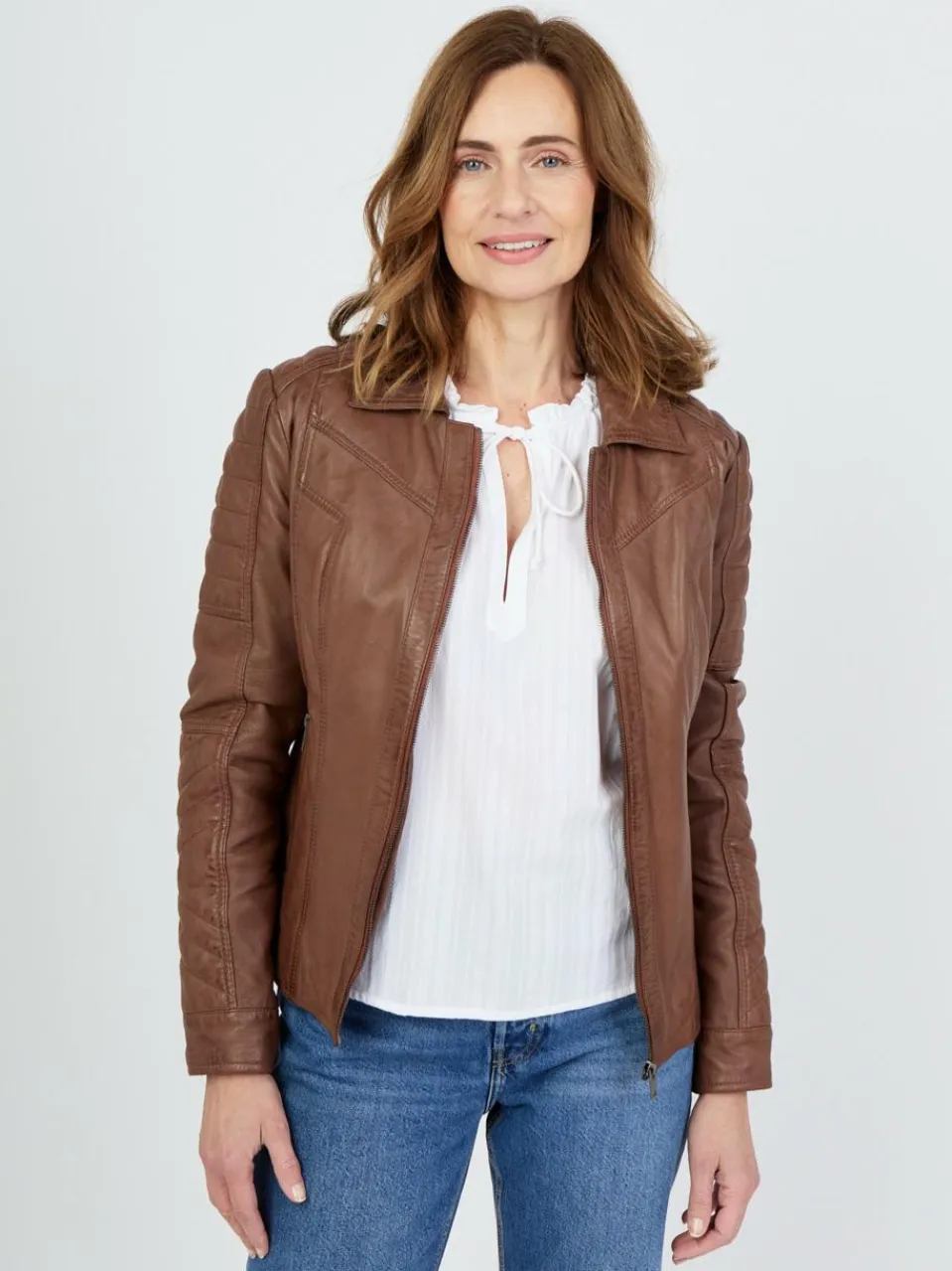 Damen JCC Jacken & Westen>Damen Lederjacke