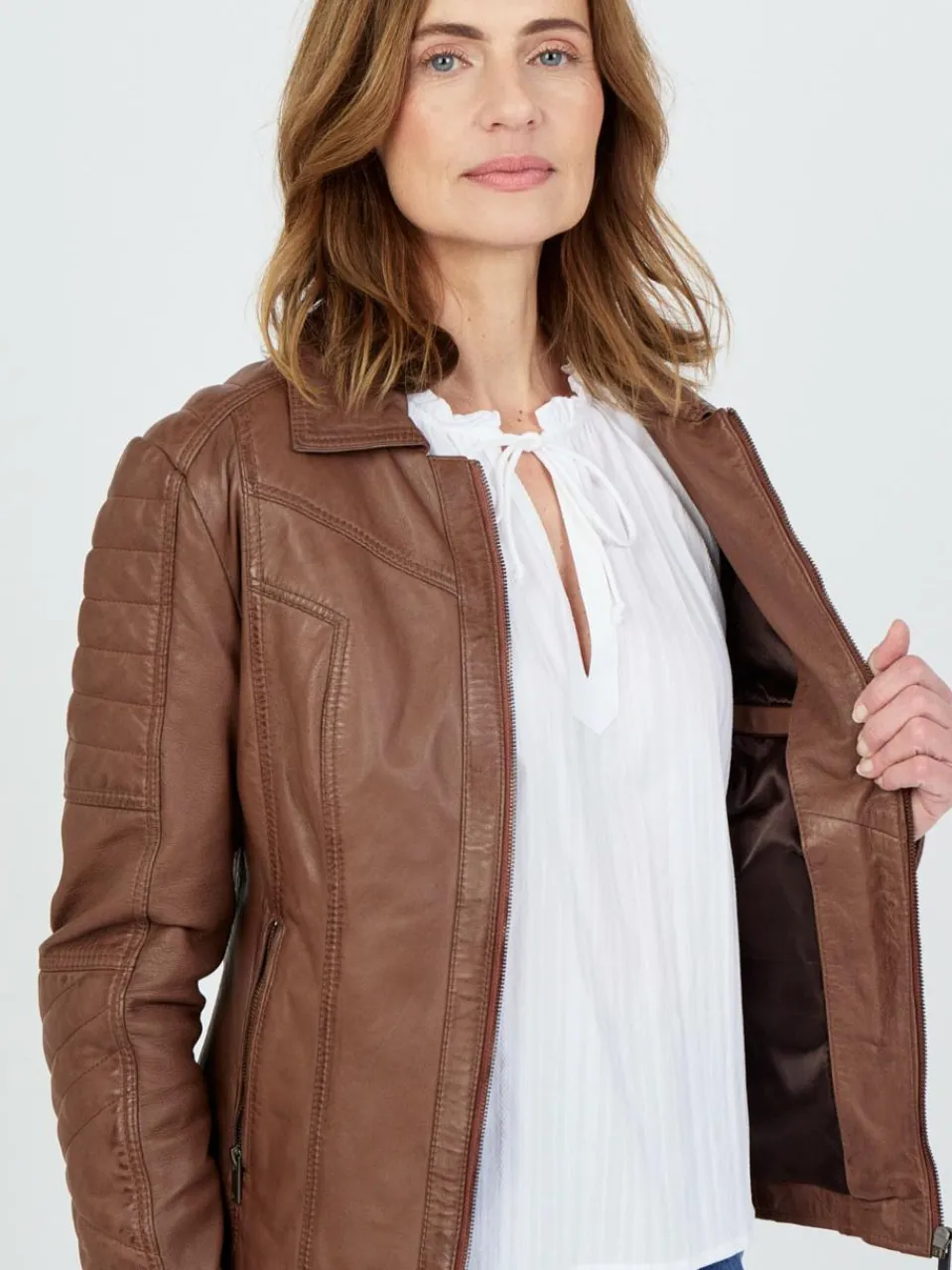 Damen JCC Jacken & Westen>Damen Lederjacke