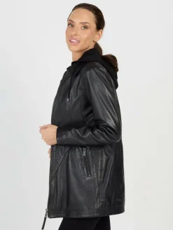 JCC Jacken & Westen<Damen Lederjacke schwarz uni