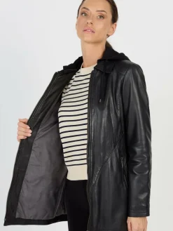 JCC Jacken & Westen<Damen Lederjacke schwarz uni