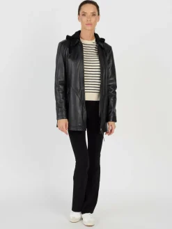 JCC Jacken & Westen<Damen Lederjacke schwarz uni