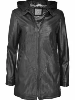 JCC Jacken & Westen<Damen Lederjacke schwarz uni