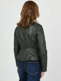 JCC Jacken & Westen<Damen Lederjacke grün uni