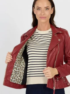 JCC Jacken & Westen<Damen Lederjacke rot uni