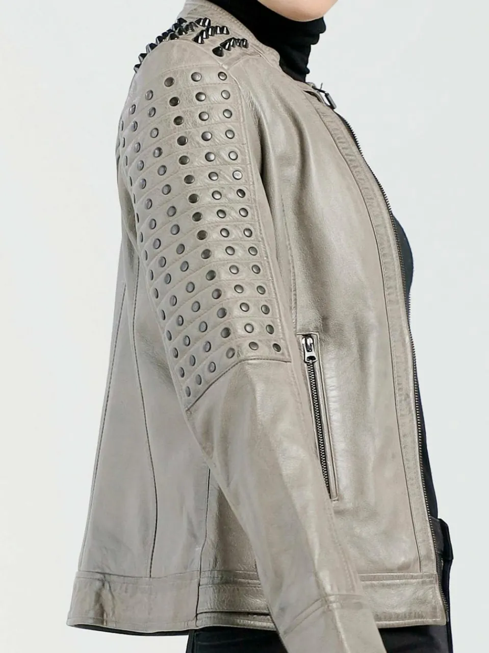 CBL Jacken & Westen<Damen Lederjacke grau uni